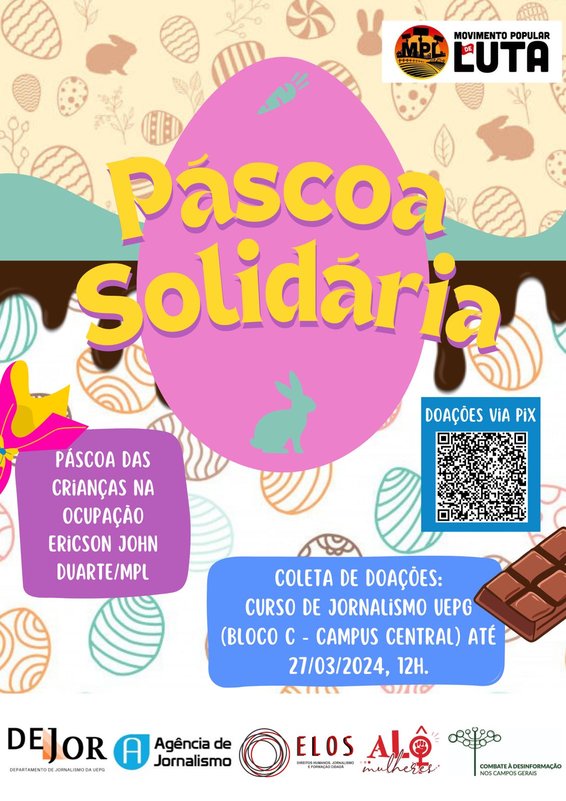 Páscoa Solidária arrecada doações às crianças da Ocupação Ericson Duarte em  PG – Combate a Desinformação